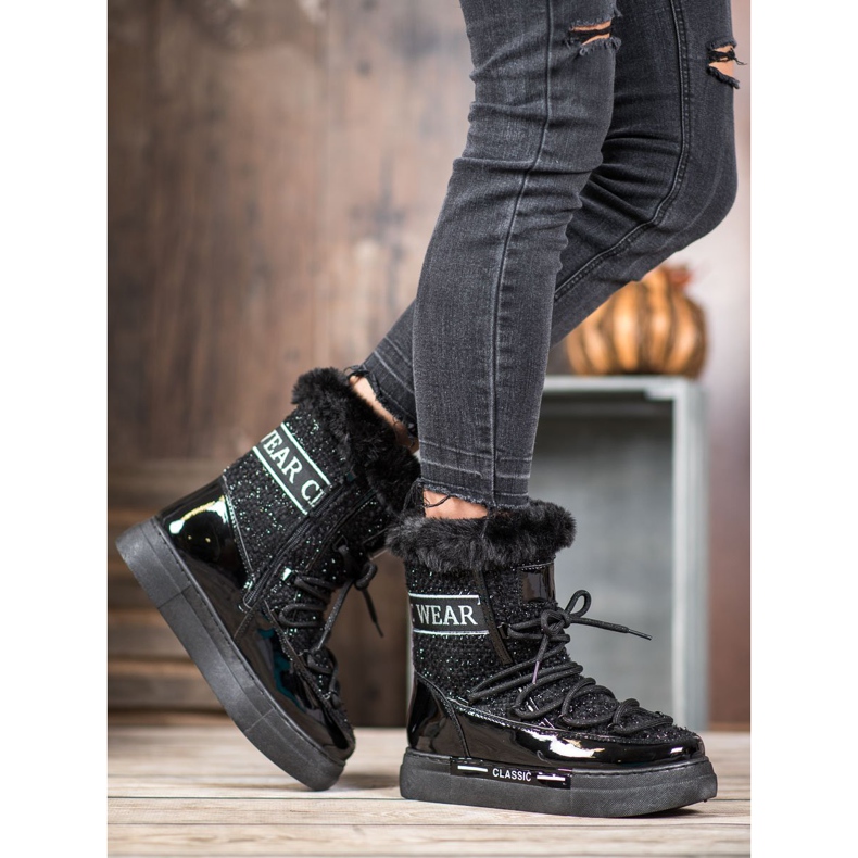 Bella Paris Modische klassische Schneestiefel schwarz 1