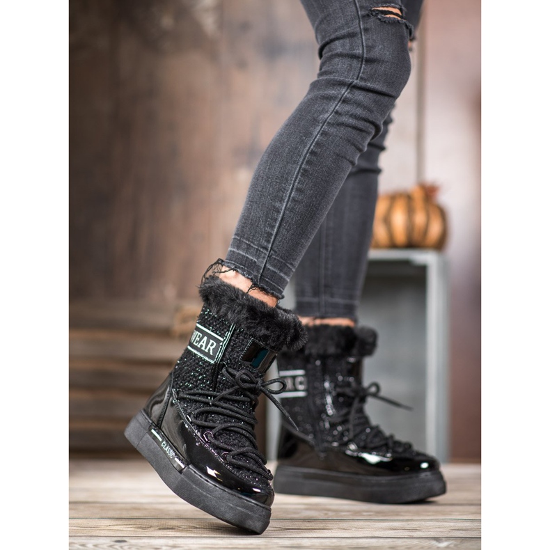 Bella Paris Modische klassische Schneestiefel schwarz 2