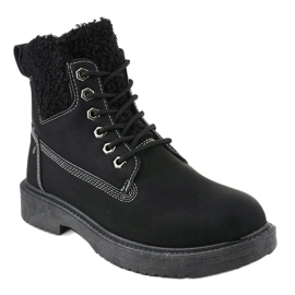 Schwarze isolierte Stiefel A6308 1
