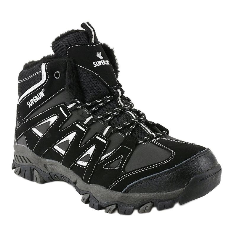 Schwarzer solider, isolierter Herren-Wanderschuh 6282 grau 1