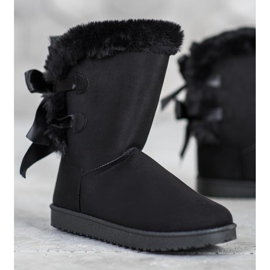 Hoher Mukluki mit Schleifen schwarz 1