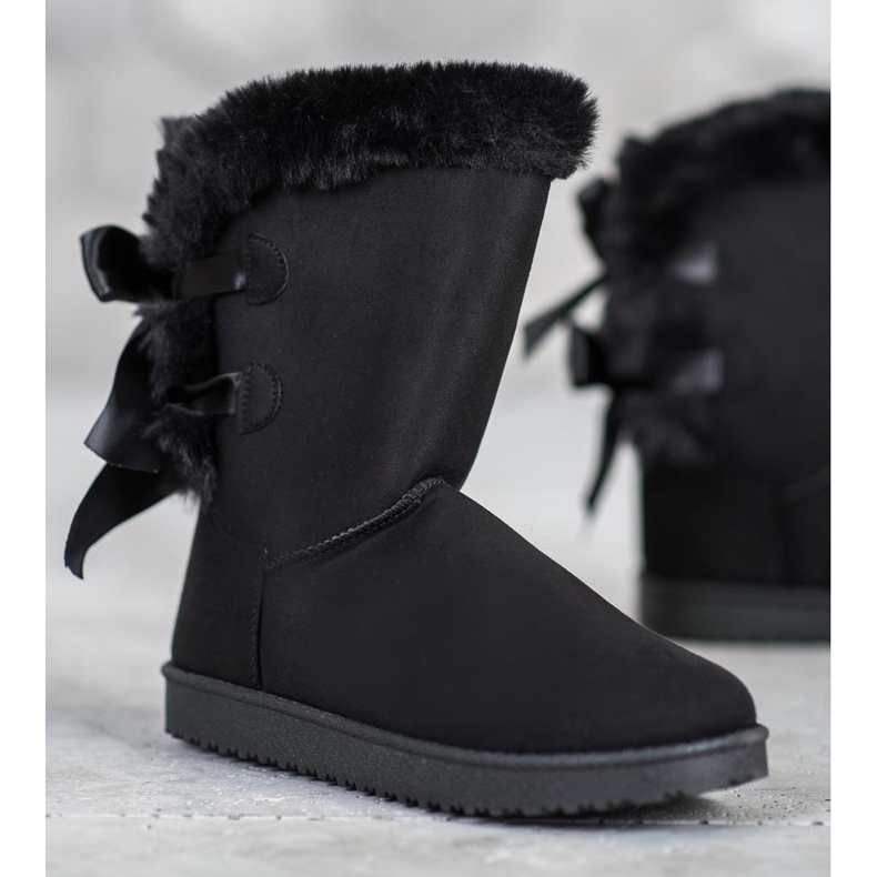 Hoher Mukluki mit Schleifen schwarz 1