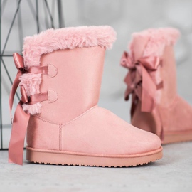 Hoher Mukluki mit Schleifen rosa 1