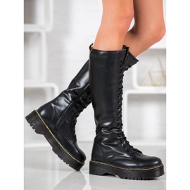 Seastar Schnürstiefel mit Öko-Leder schwarz 1