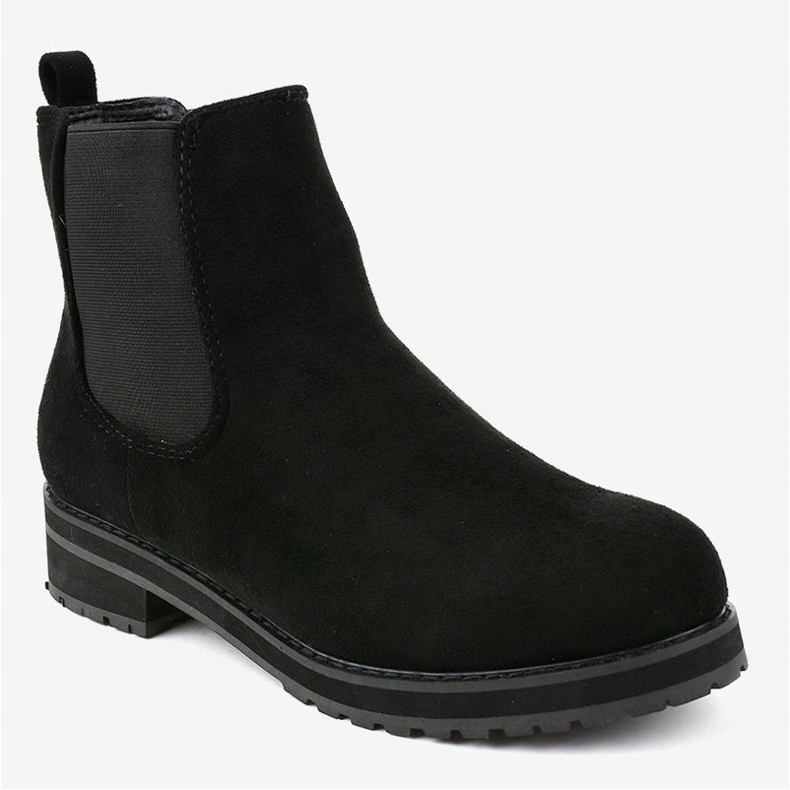 Schwarze isolierte Stiefel F-3799 1