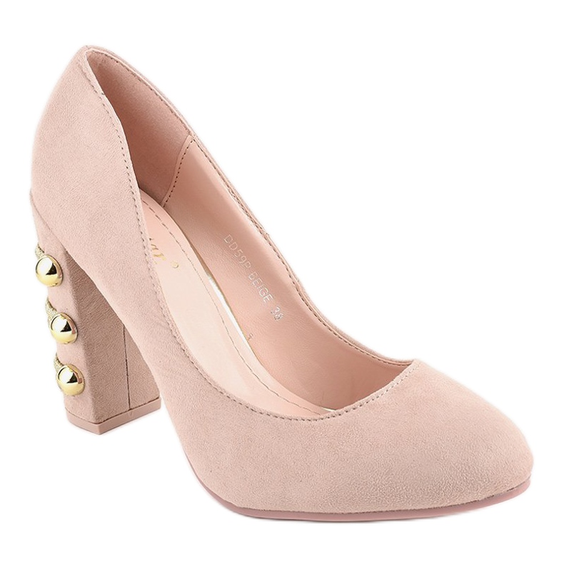 Beige Wildleder High Heels DD59P 1