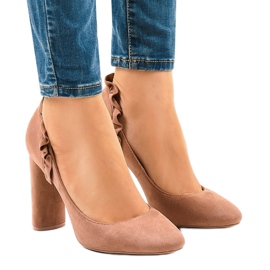 Rosa Wildleder High Heels LE037P 1