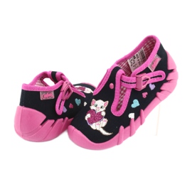 Befado Kinderschuhe 110P336 marineblau rosa 4