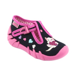 Befado Kinderschuhe 110P336 marineblau rosa 1