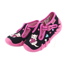 Befado Kinderschuhe 110P336 marineblau rosa 3