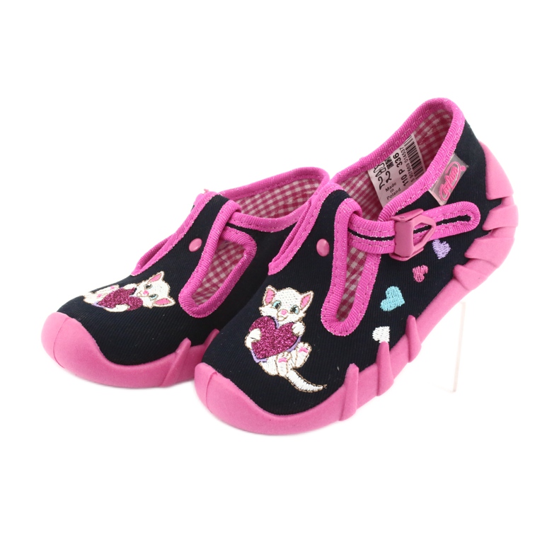 Befado Kinderschuhe 110P336 marineblau rosa 3