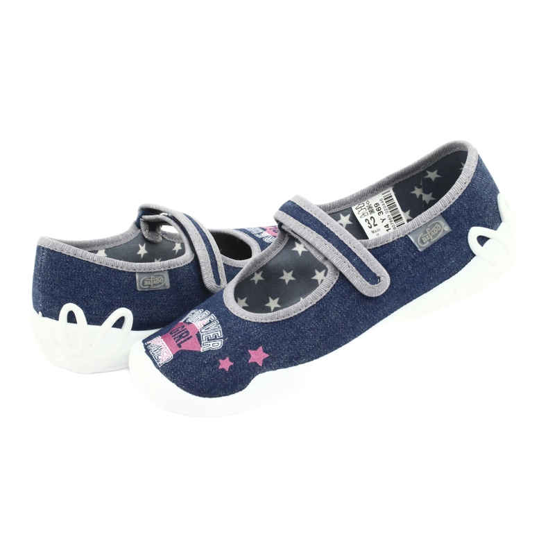 Befado Kinderschuhe 114Y369 blau rosa grau 4