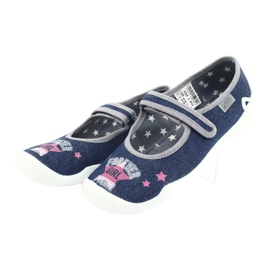 Befado Kinderschuhe 114Y369 blau rosa grau 3