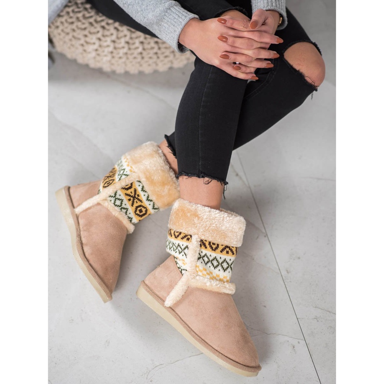 Badoxx Schneestiefel mit ethnischem Muster braun 2