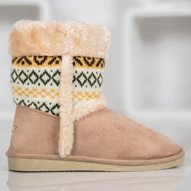 Badoxx Schneestiefel mit ethnischem Muster braun 1