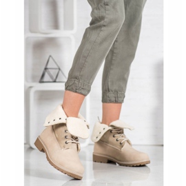 Super Me Schnürstiefel beige 2