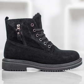 SHELOVET Trapper mit Glitzer schwarz 2