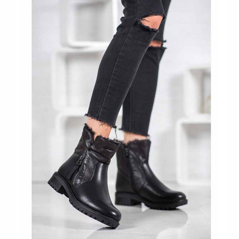 SHELOVET Warme Arbeiter mit Glitzer schwarz 1