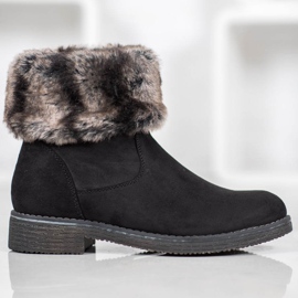 Kayla Wildlederstiefeletten mit Fell schwarz 2