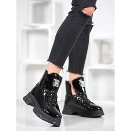 Bella Paris Lackierte Sneakers aus Ökoleder schwarz 1