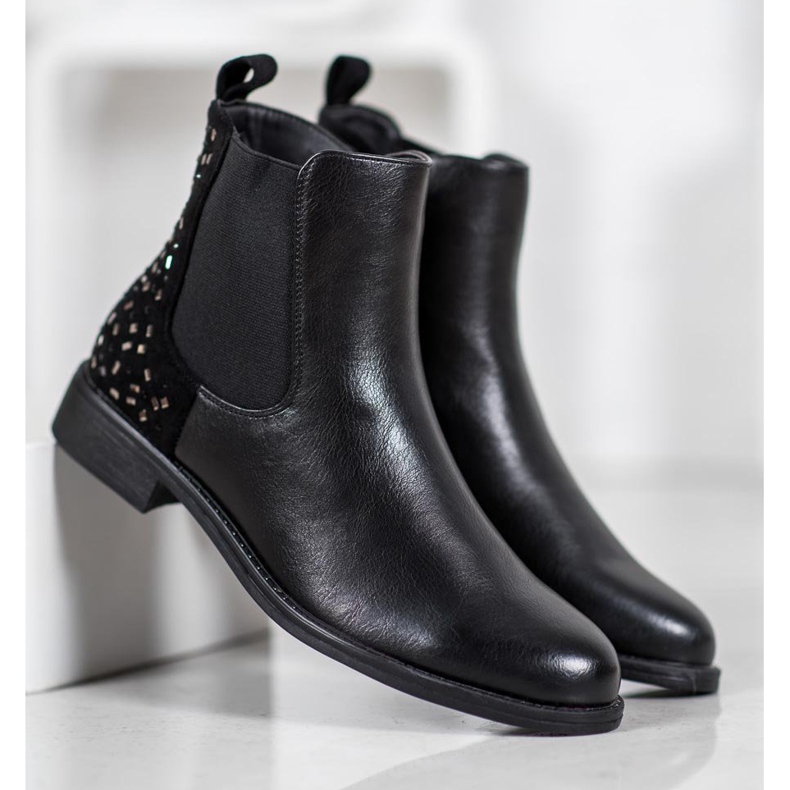 J. Star Stiefel mit Kristallen schwarz 2