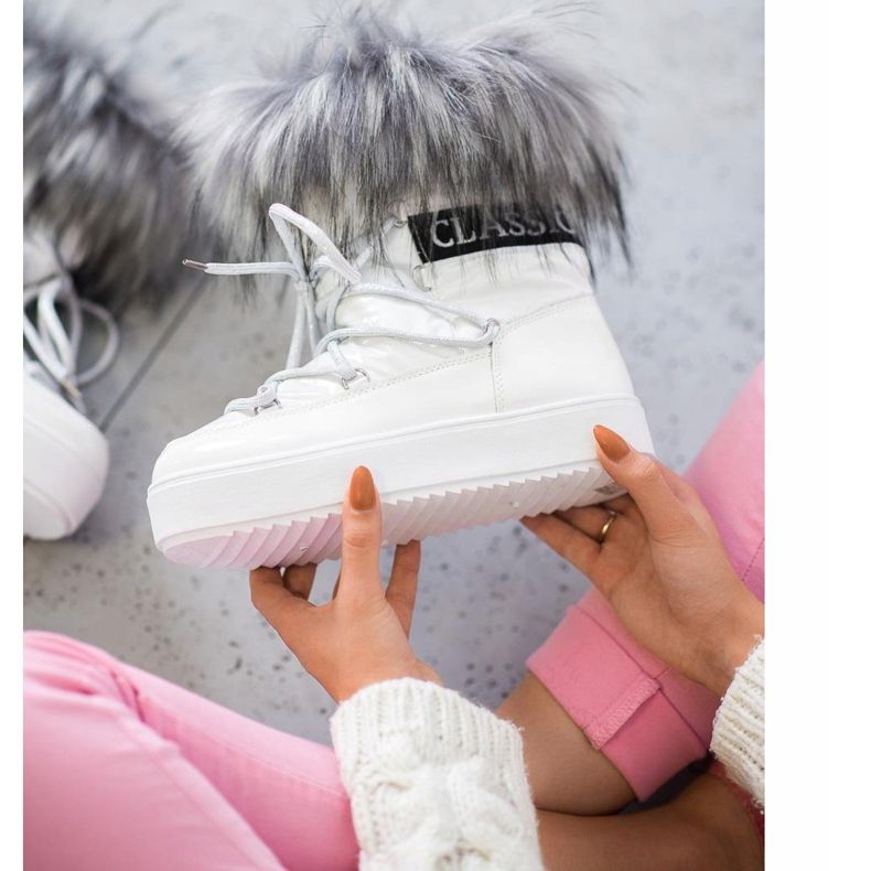 Bella Paris Warme Schneestiefel mit Fell weiß 2