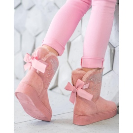 SHELOVET Mukluki mit Kristallen rosa 1