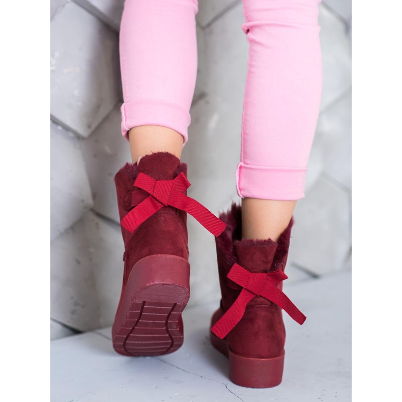 SHELOVET Kastanienbrauner Mukluki auf der Plattform rot 1