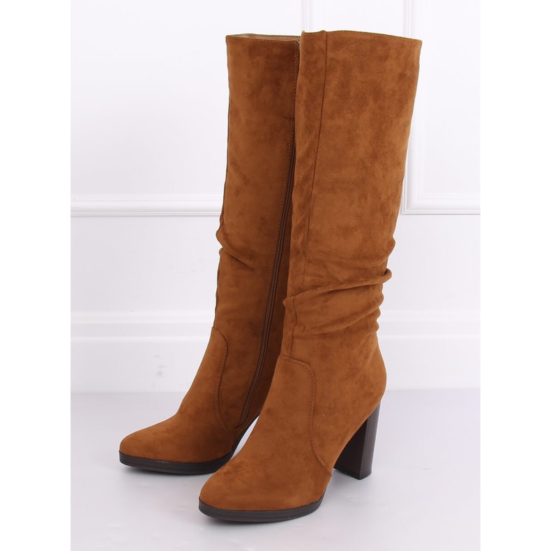 Klassische Stiefel mit hohen Absätzen camel QQ-08 Camel braun 1