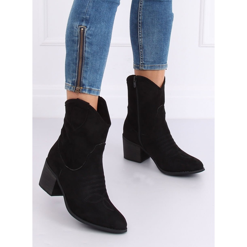 Schwarze Wildleder Cowboystiefel 5689 Black 1