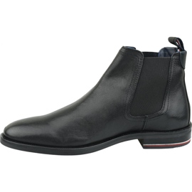 Tommy Hilfiger Signature Chelsea Boots aus Leder M FM0FM02421 990 schwarz 1