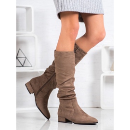 Super Mode Klassische beige Stiefel braun mehrfarbig 1