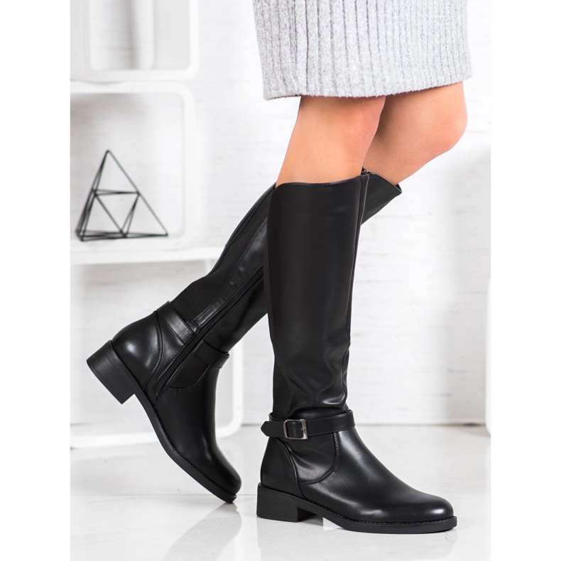 Ideal Shoes Klassische Reitstiefel schwarz 2