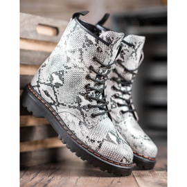 SHELOVET Eco Leather Workers Schlangenmuster weiß 1