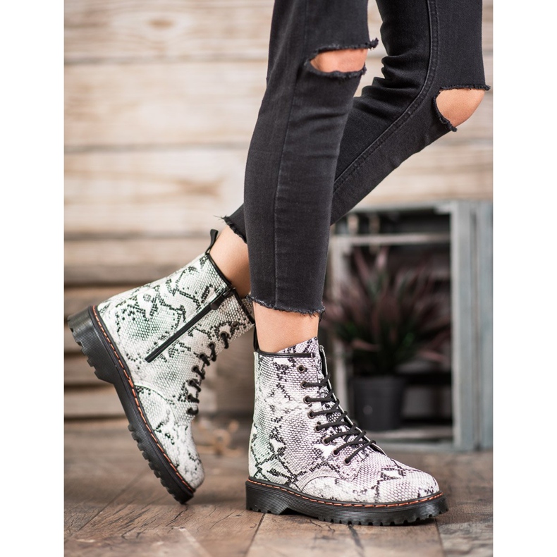 SHELOVET Eco Leather Workers Schlangenmuster weiß 2