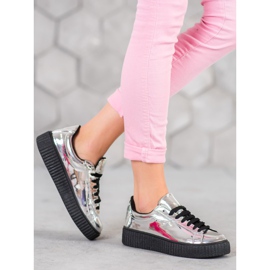 Corina Silberne Schuhe auf der Plattform grau 1