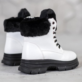 SHELOVET Schnürarbeiter mit Pelz weiß 1