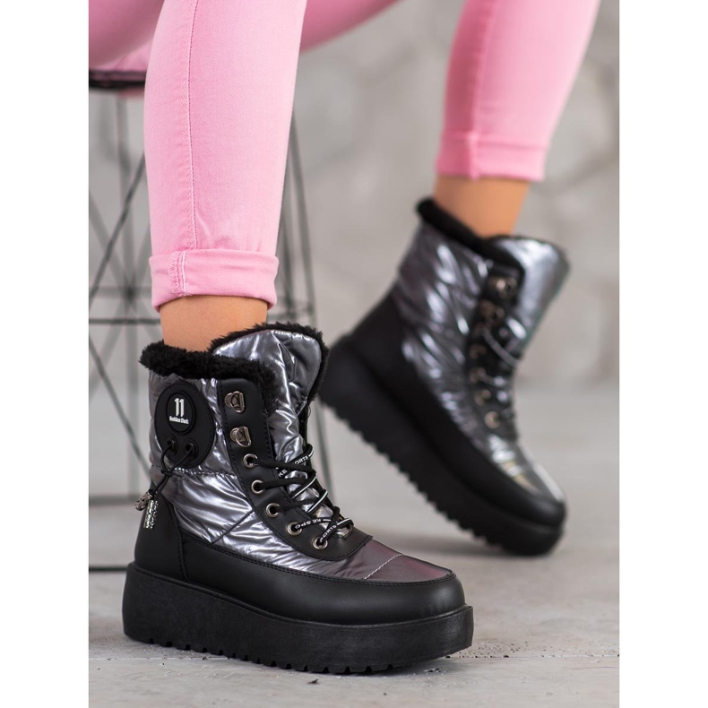 Bella Paris Modische Schneestiefel grau 1