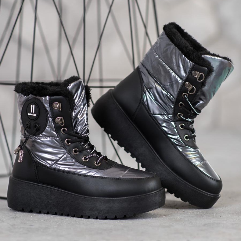 Bella Paris Modische Schneestiefel grau 2