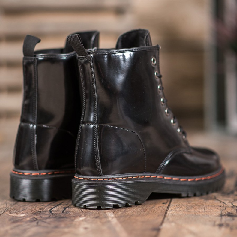 SHELOVET Schwarze Arbeiter mit Öko-Leder 1