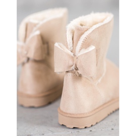 SHELOVET Beige Mukluki mit Schleife 1