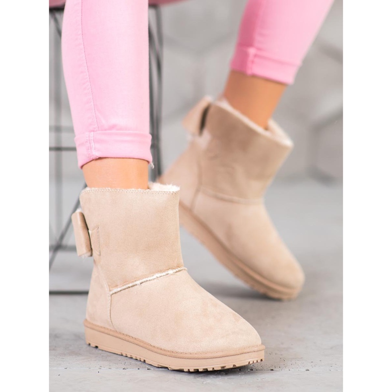 SHELOVET Beige Mukluki mit Schleife 2