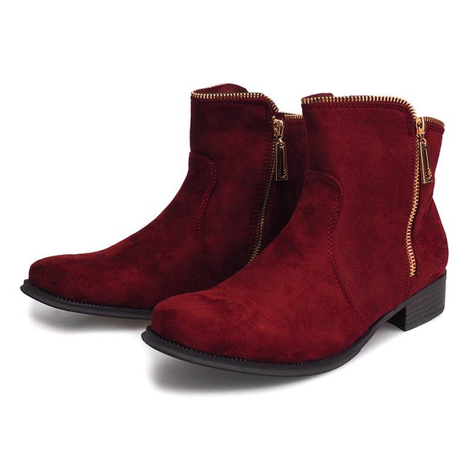 Wildleder Stiefeletten Jodhpur 8H8586 Bordo rot 1