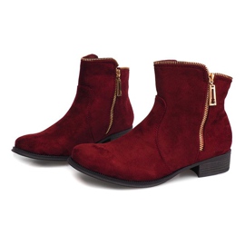 Wildleder Stiefeletten Jodhpur 8H8586 Bordo rot 2