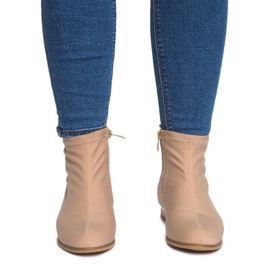 Elegante Materialstiefel 26003 Beige 1