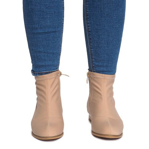 Elegante Materialstiefel 26003 Beige 1