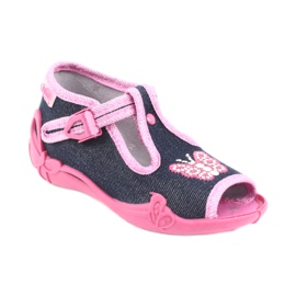 Befado Kinderschuhe 213P112 marineblau rosa grau 1