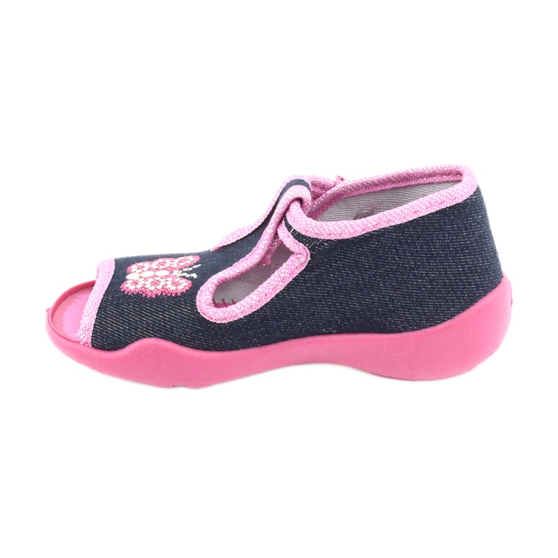 Befado Kinderschuhe 213P112 marineblau rosa grau 2