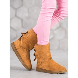 Haver Warme Schneestiefel mit Schleifen braun 2