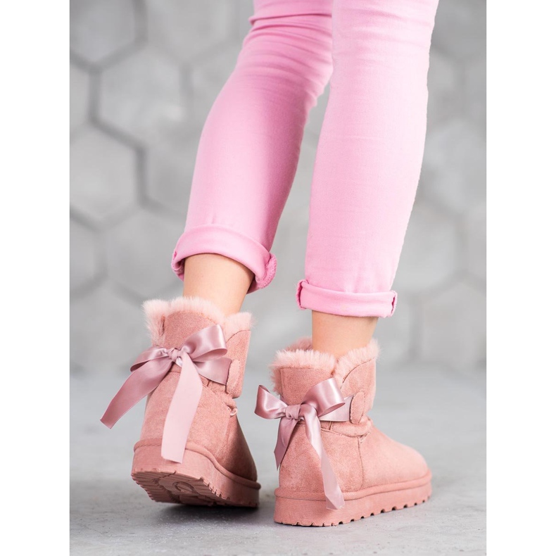 SHELOVET Warmes Mukluki mit Schleife rosa 1